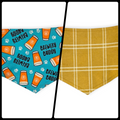 Brewery Buddy (Aqua)/Mustard Plaid Reversible Tie-on Bandana (Small)