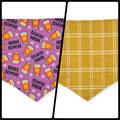 Brewery Buddy (Orchid)/Mustard Plaid Reversible Tie-on Bandana (Large)