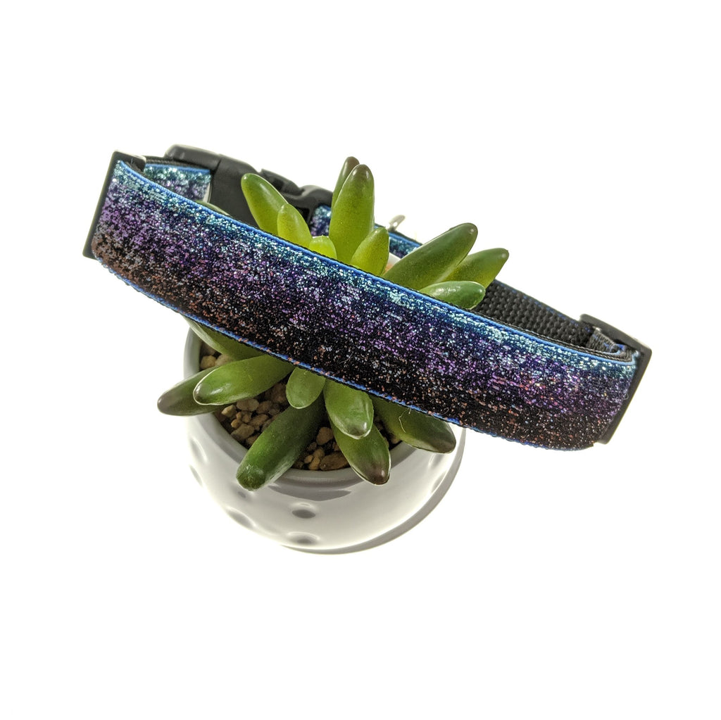 Purple & Blue Ombre Mermaid Dog Collar (Medium, 1" wide)