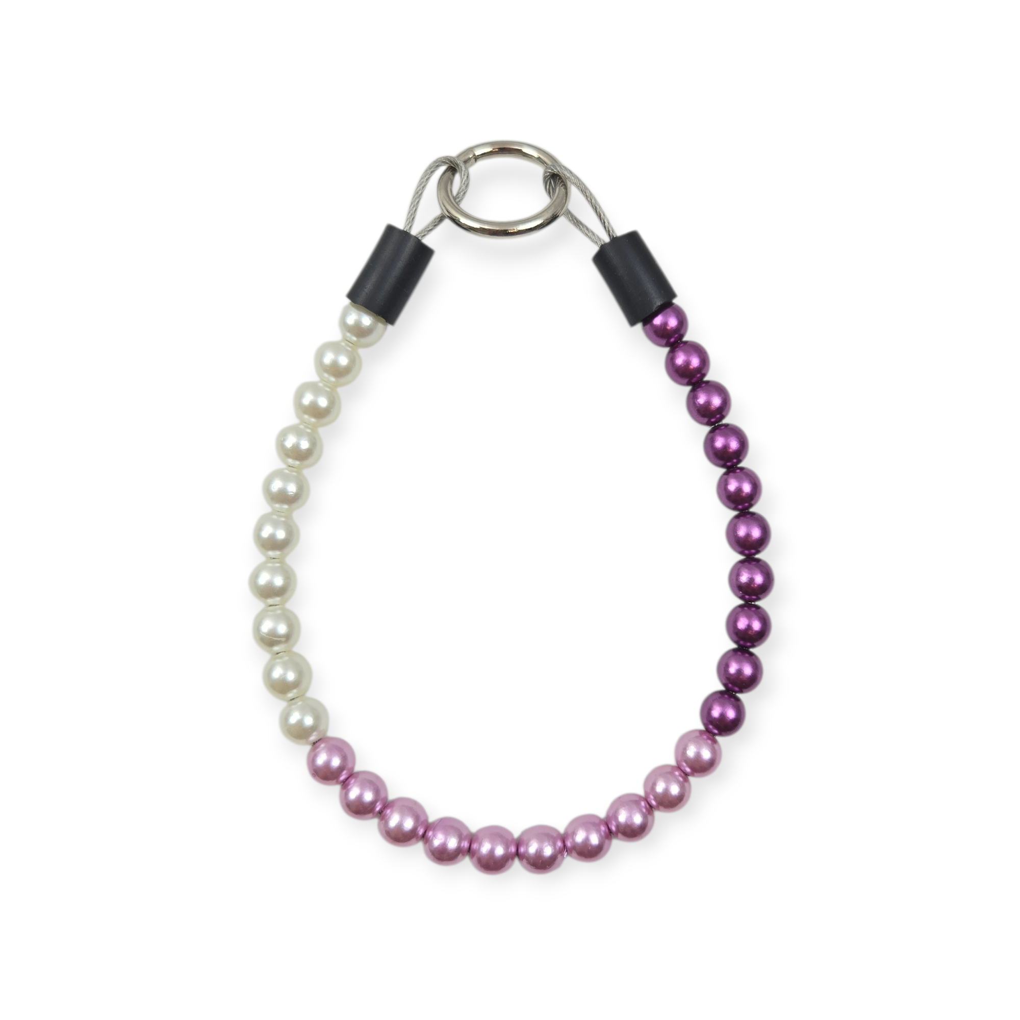 Ombre Purple Pearl Beaded Collar - 11.5"