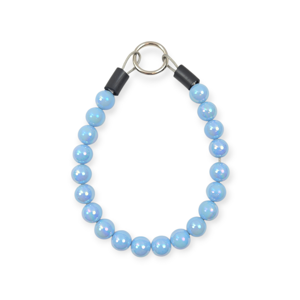 Periwinkle Iridescent Beaded Collar - 11.5"
