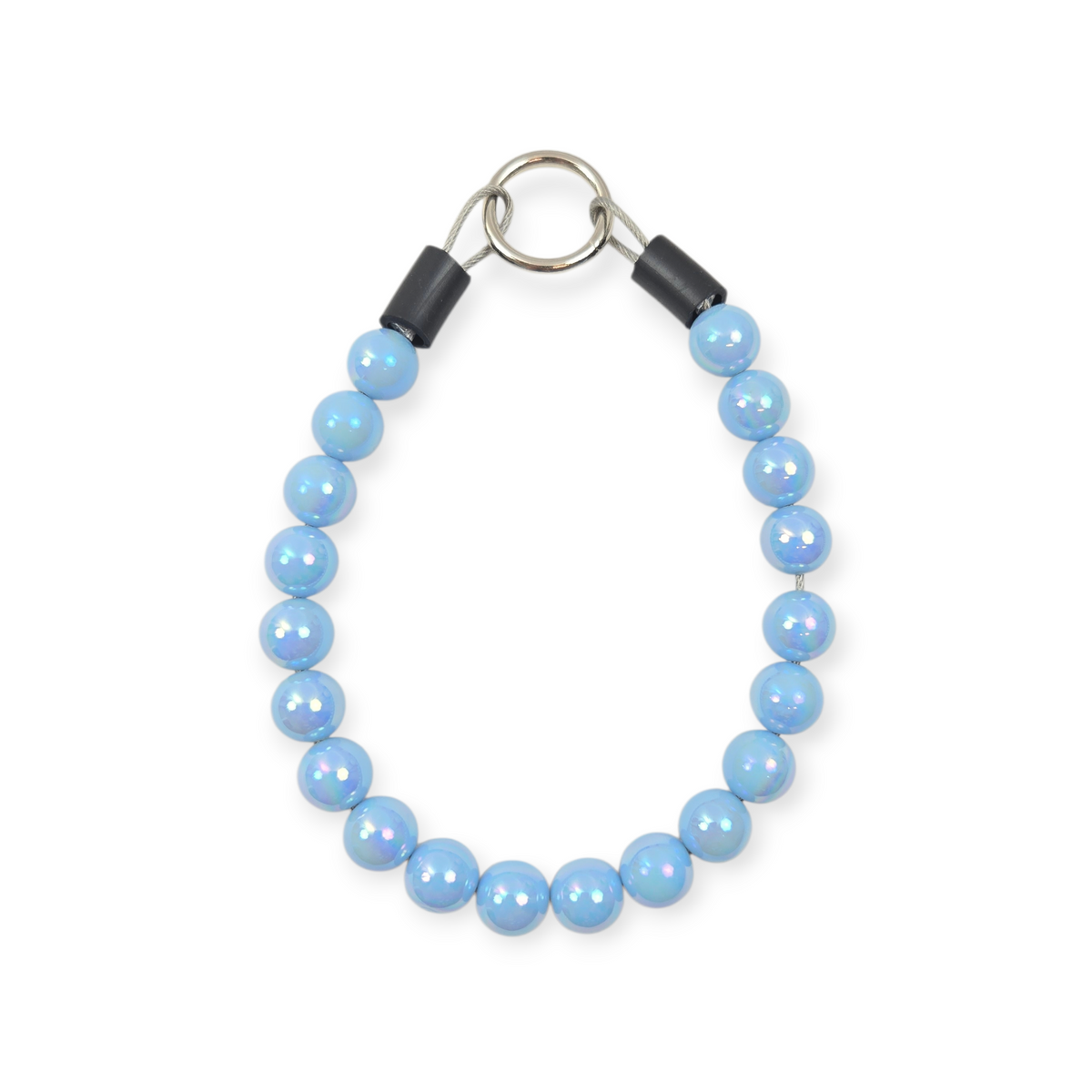 Periwinkle Iridescent Beaded Collar - 11.5"