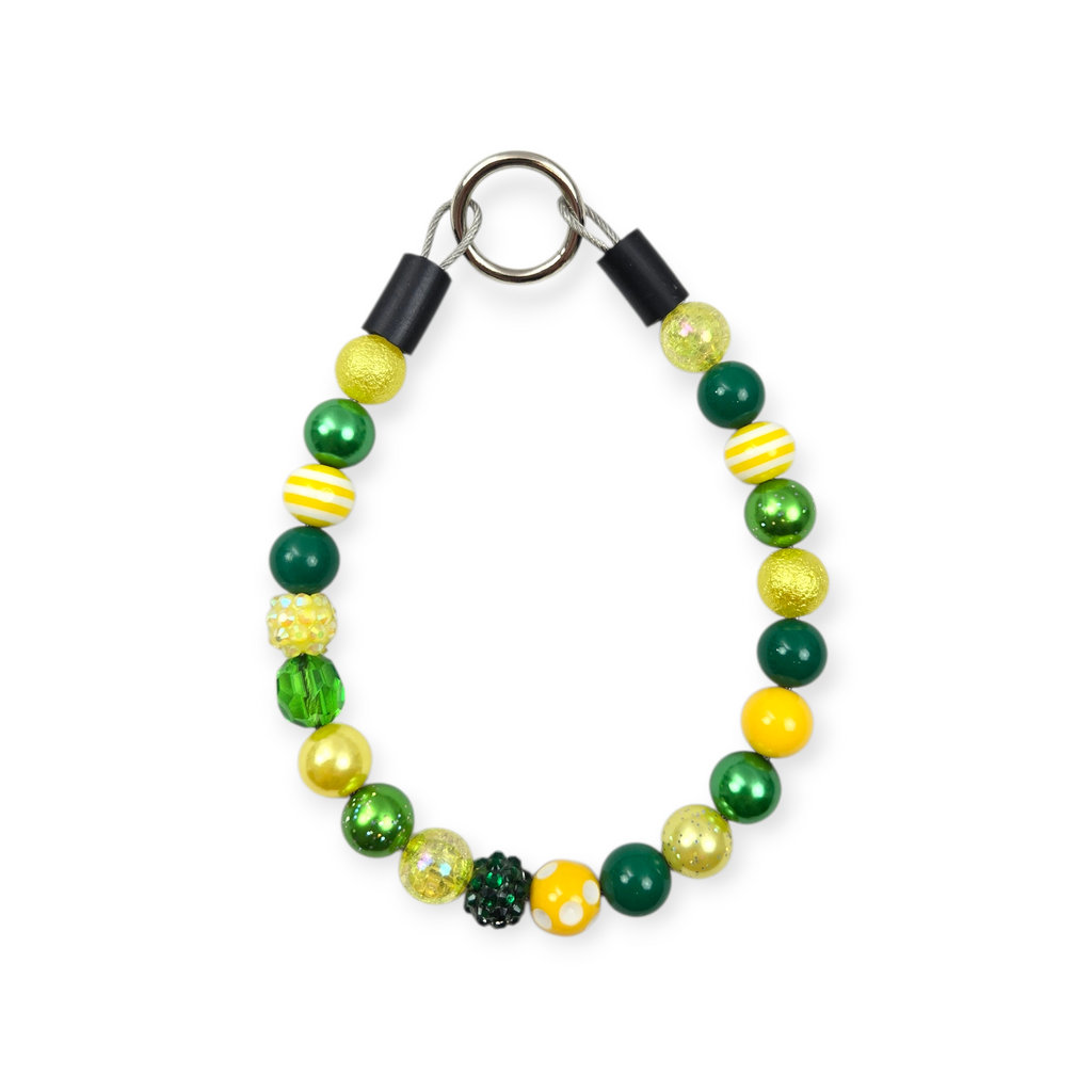 Green & Yellow Beaded Collar - 11.25"