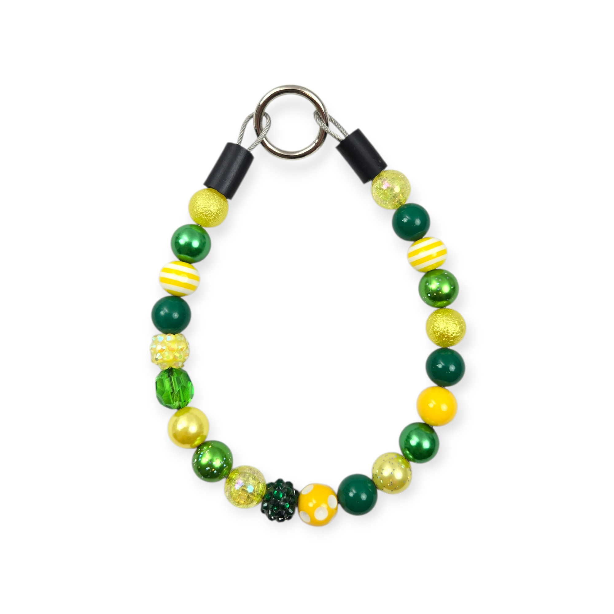 Green & Yellow Beaded Collar - 11.25"