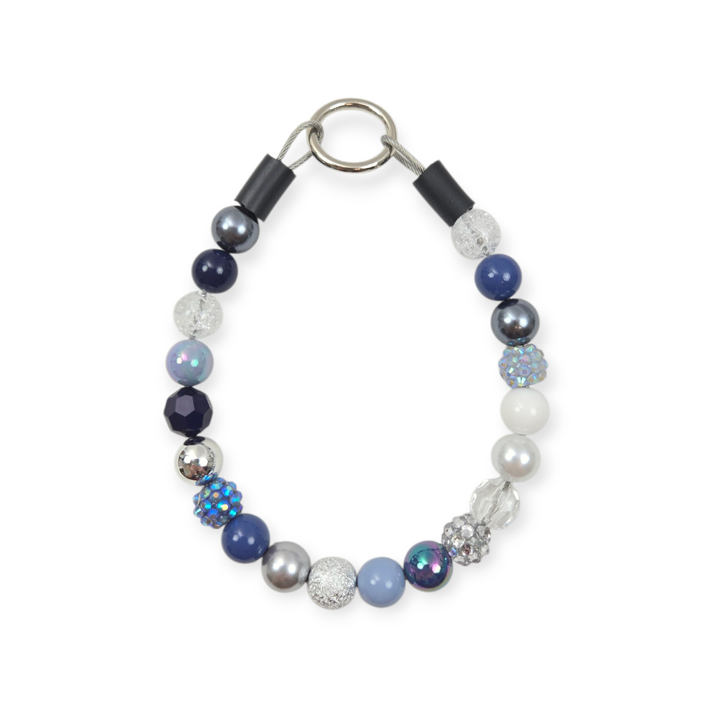 Blue & Silver Beaded Collar - 11"