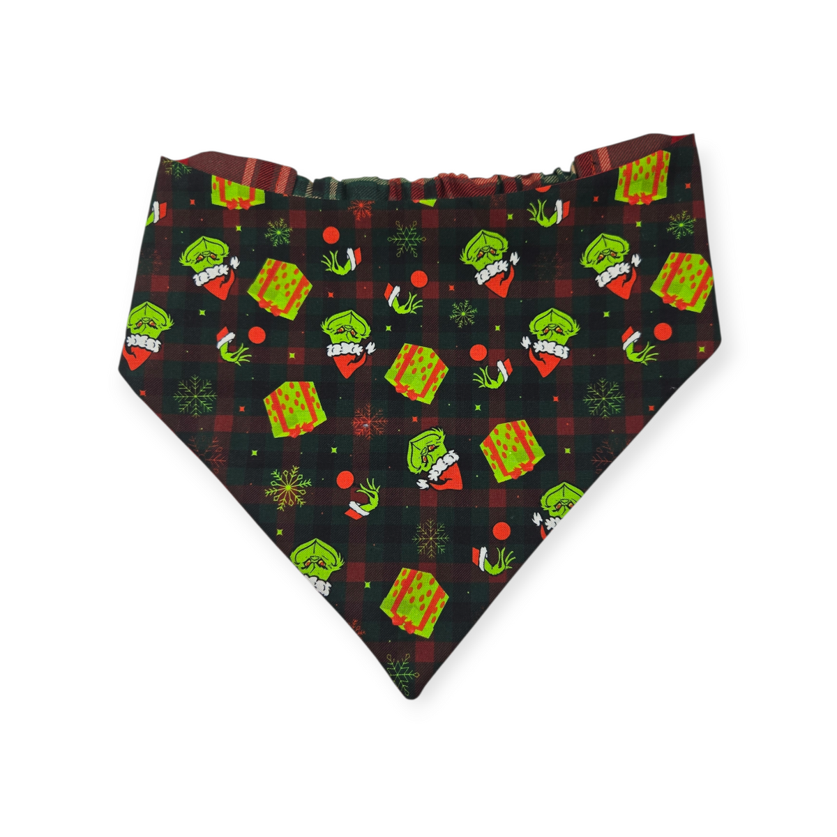 Plaid Grouch/McGregor Red Plaid Reversible Slip-on Scrunchie Bandana (Large)