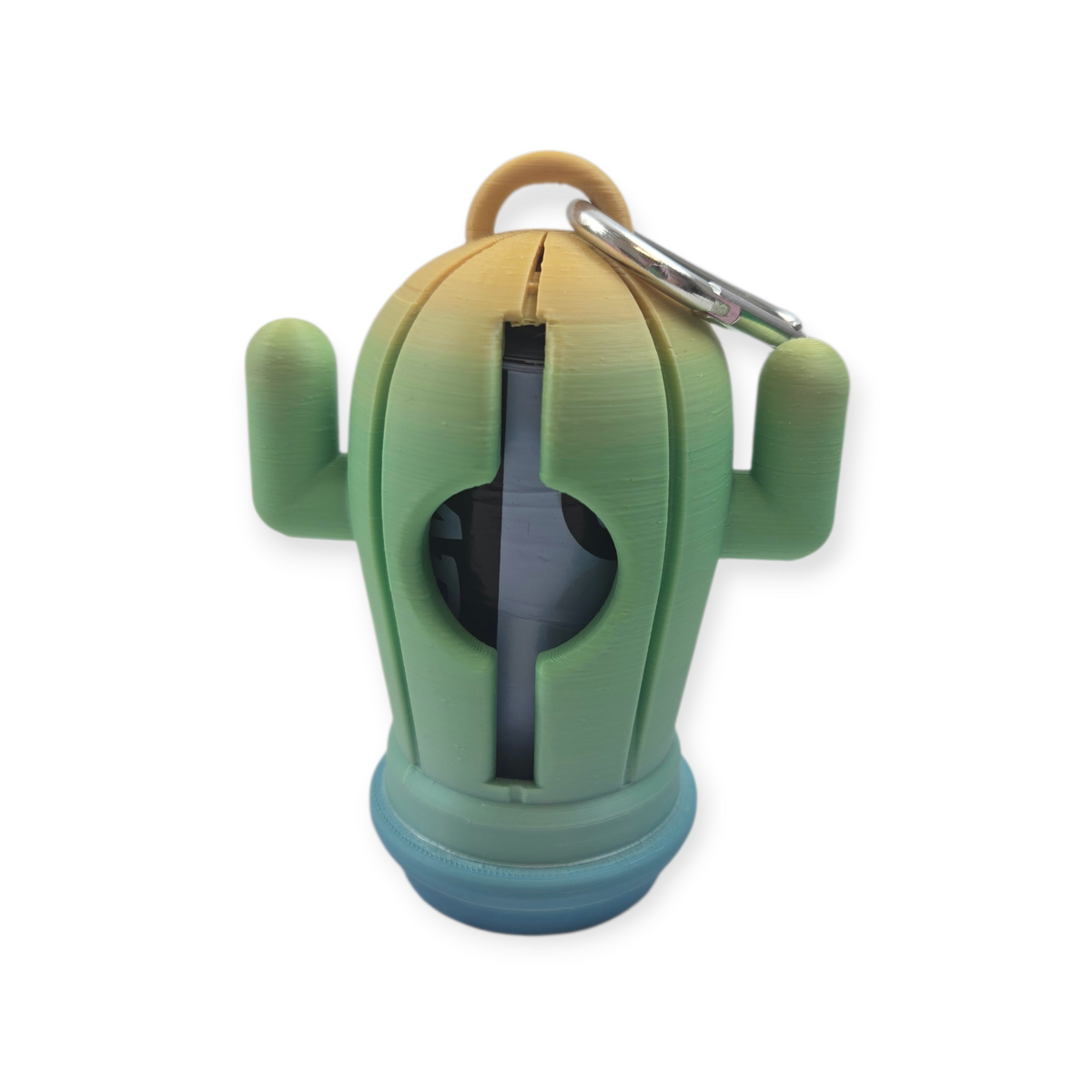 Dog Waste Bag Dispenser - Blue, Green & Yellow Cactus