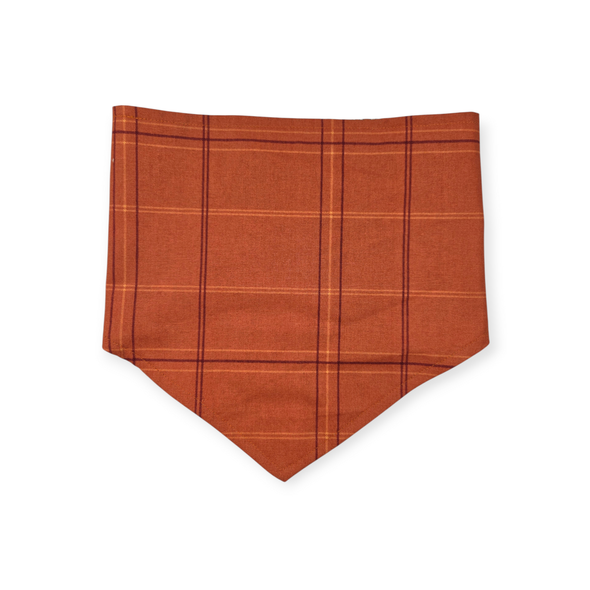 Longhorns Doodles/Orange Plaid Tie-on Bandana (Large)