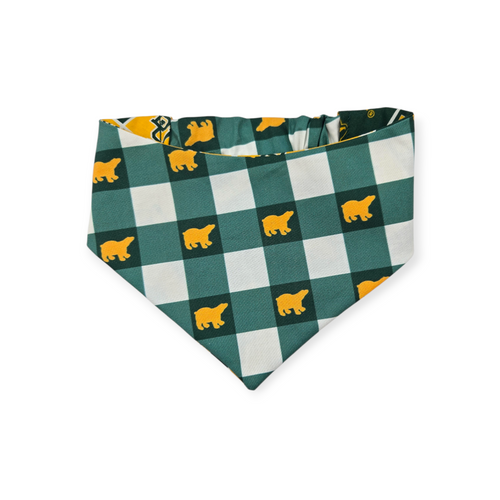 Baylor/Baylor Plaid Reversible Slip-on Scrunchie Bandana (Medium/Large)