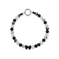 Black & White Floral Beaded Collar - 20"