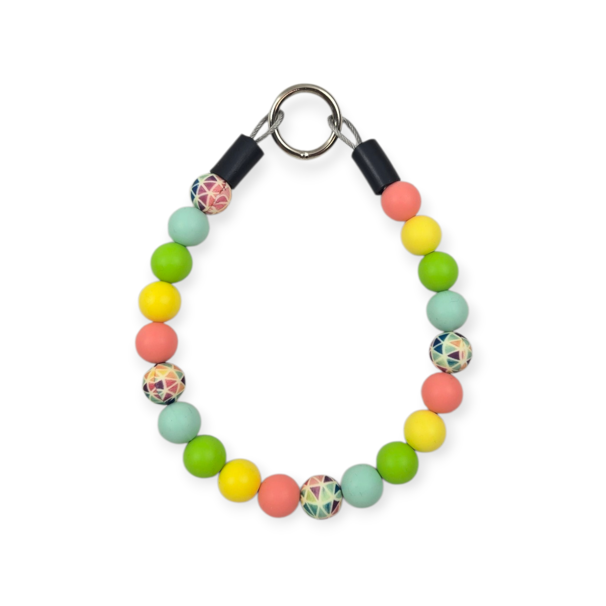 Rainbow Geometric Beaded Collar - 11.25"