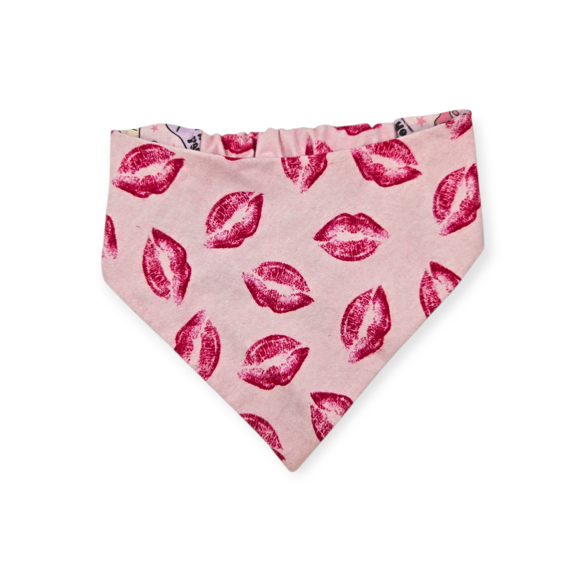 Conversation Hearts Bones/Kisses Slip-on Scrunchie Bandana (Medium/Large)