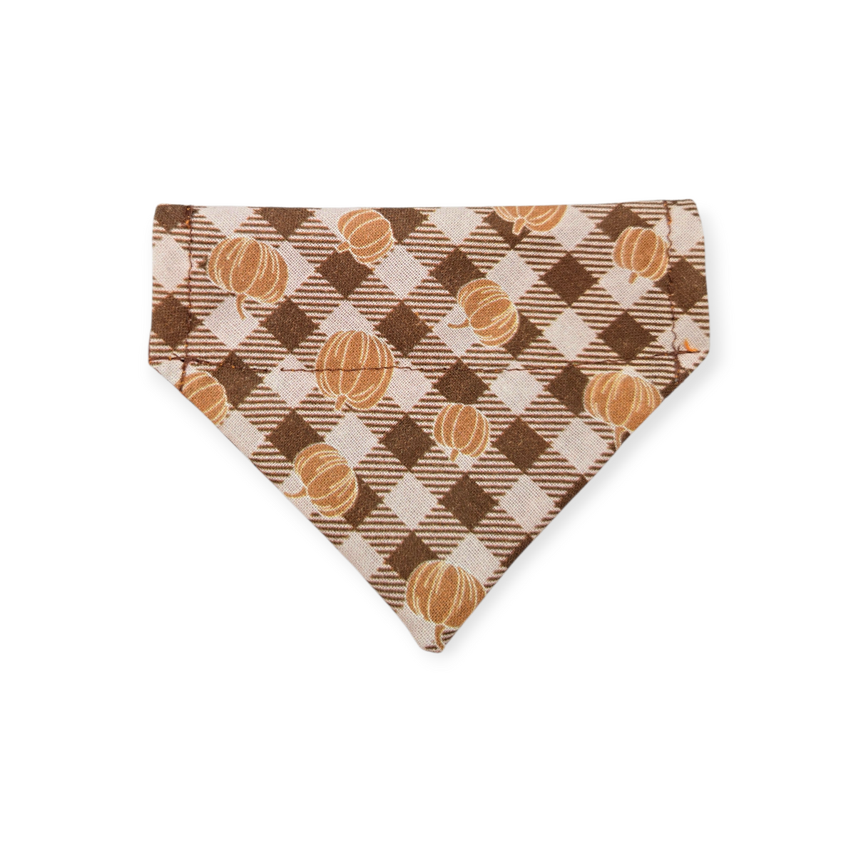 Longhorn Paisley/Pumpkin Plaid Reversible Slide-on Bandana (XX-Small)