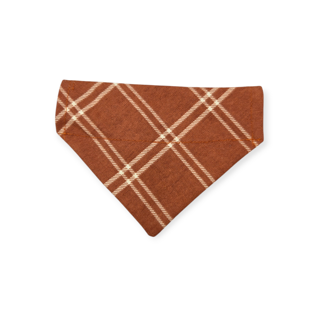 Longhorns/Burnt Orange Plaid Slide-on Bandana (X-Small)