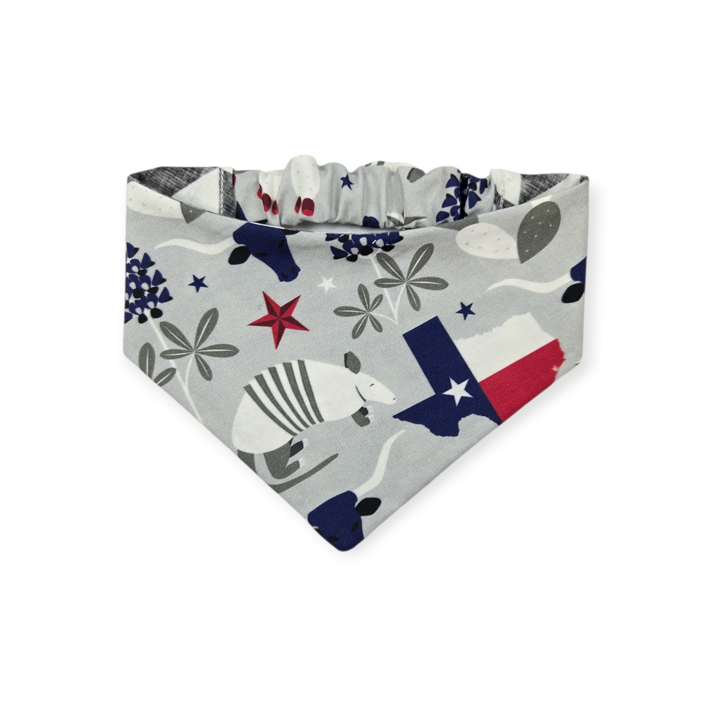 Symbols of Texas/Stacked Onyx Triangles Reversible Slip-on Scrunchie Bandana (Small)