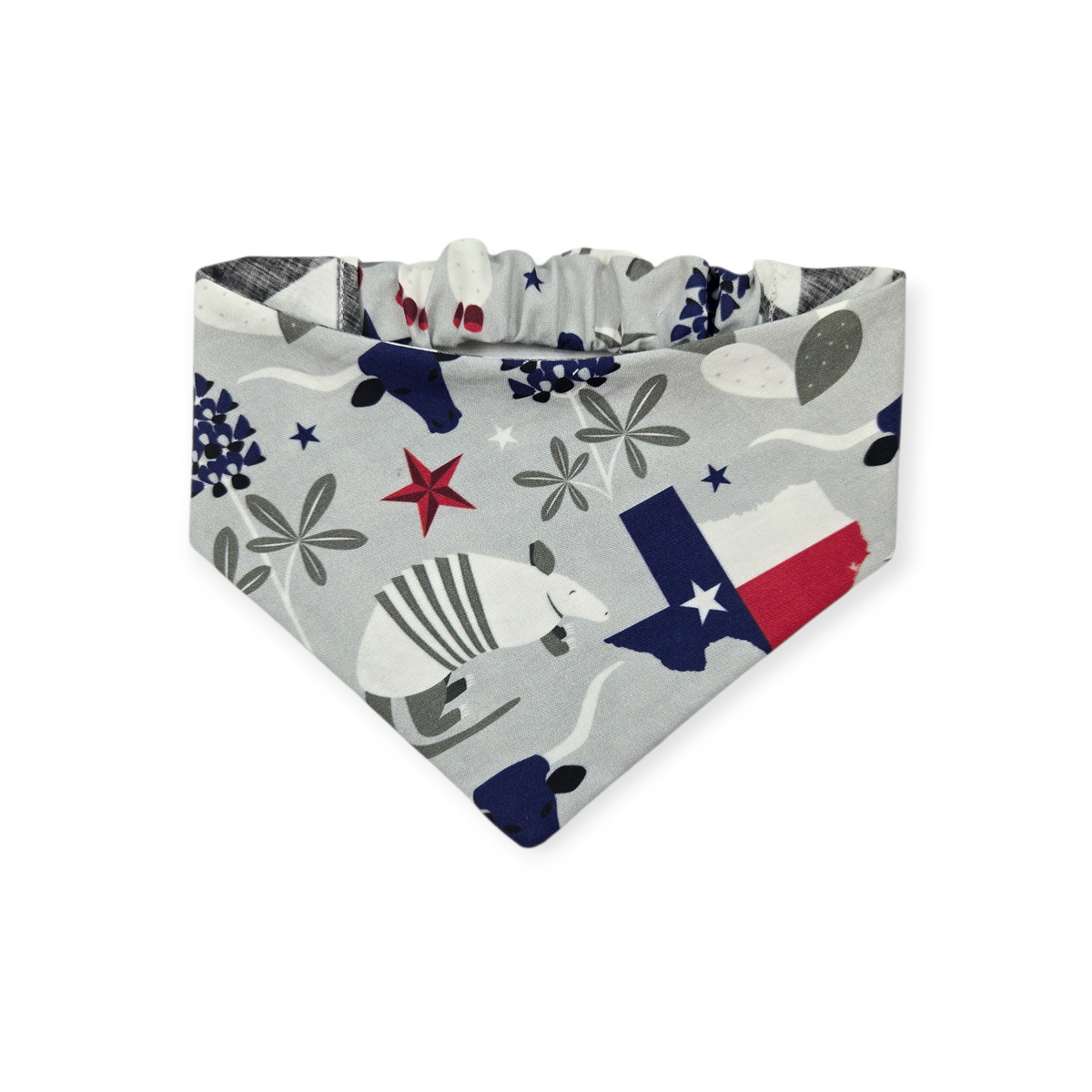 Symbols of Texas/Stacked Onyx Triangles Reversible Slip-on Scrunchie Bandana (Small)