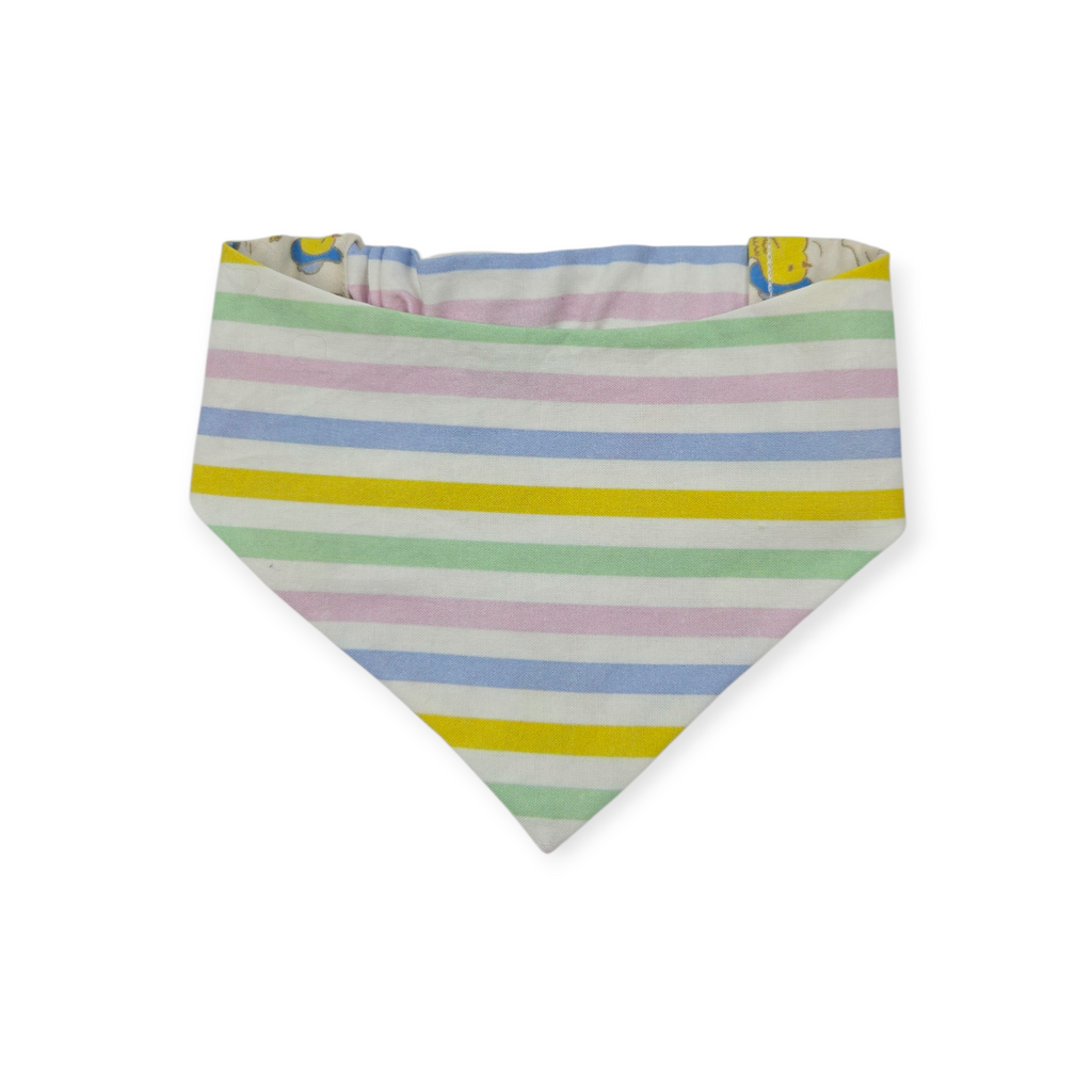Western Easter/Pastel Easter Stripes Slip-on Scrunchie Bandana (X-Small)