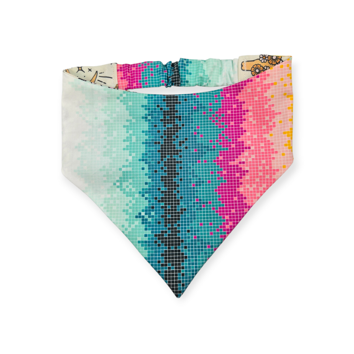 Disco Cowgirl/Lightwave Ignite Reversible Slip-on Scrunchie Bandana (Medium)