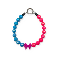 Pink & Blue  Iridescent Beaded Collar - 14.5"