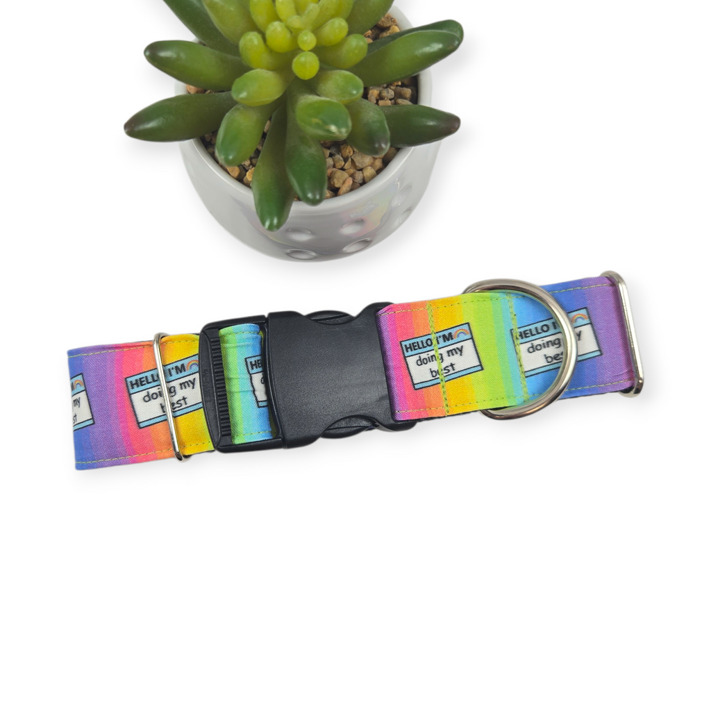 Doing My Best Dog Collar (X-Large, 1.5" wide)