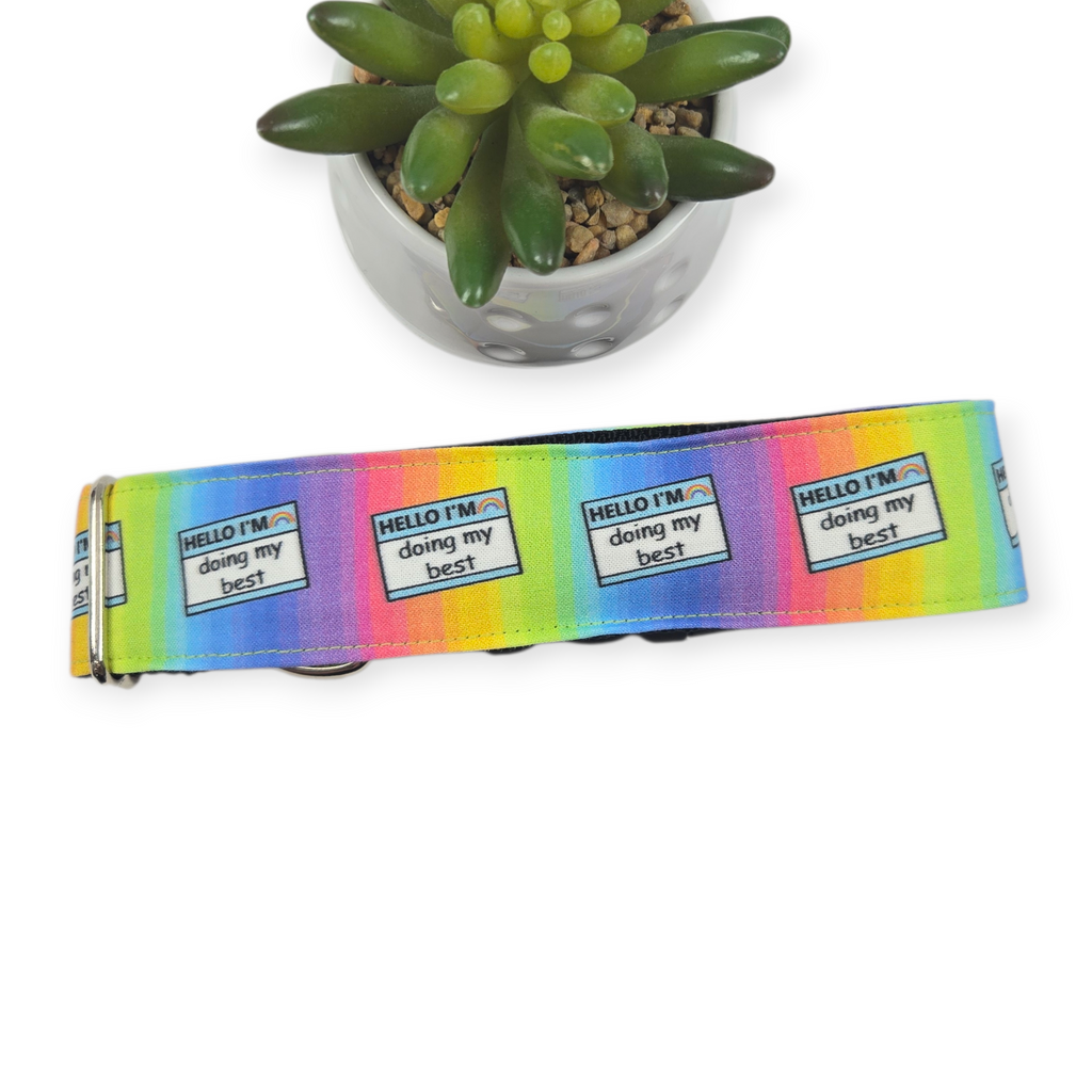 Doing My Best Dog Collar (X-Large, 1.5" wide)