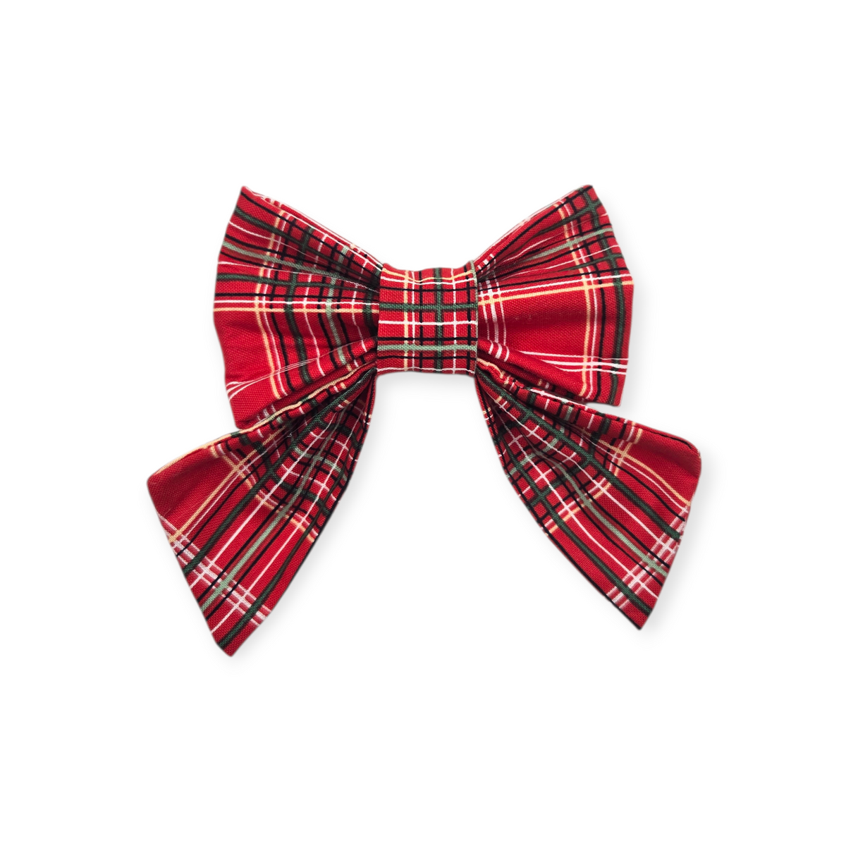 Red Tartan Plaid Sailor Bow - 4"