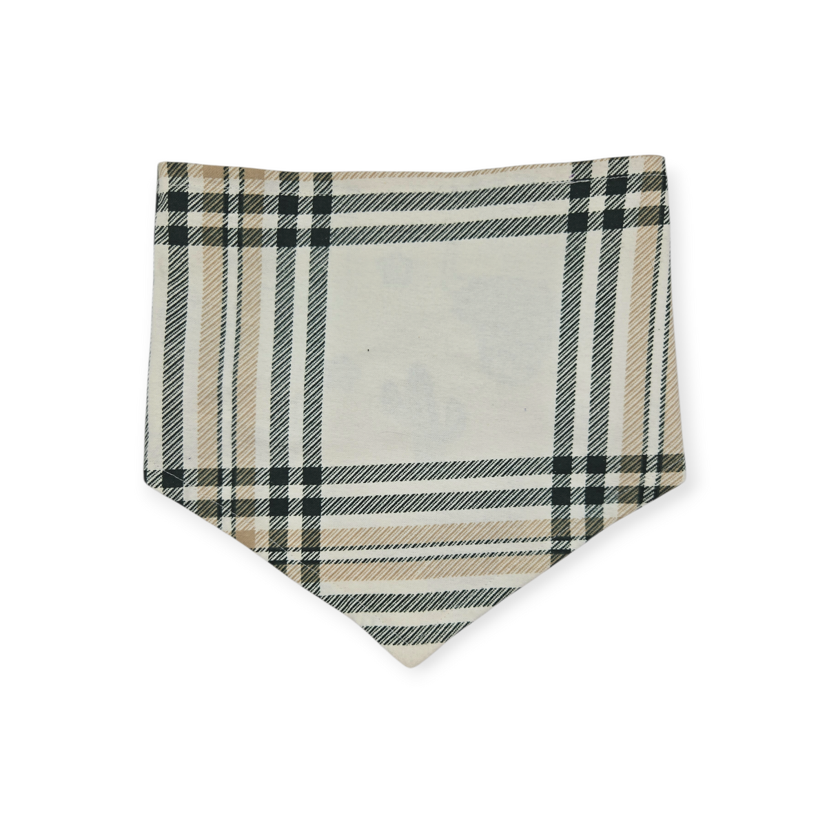 Highland Cow & Saguaro/Cream & Green Plaid Reversible Tie-on Bandana (Large)