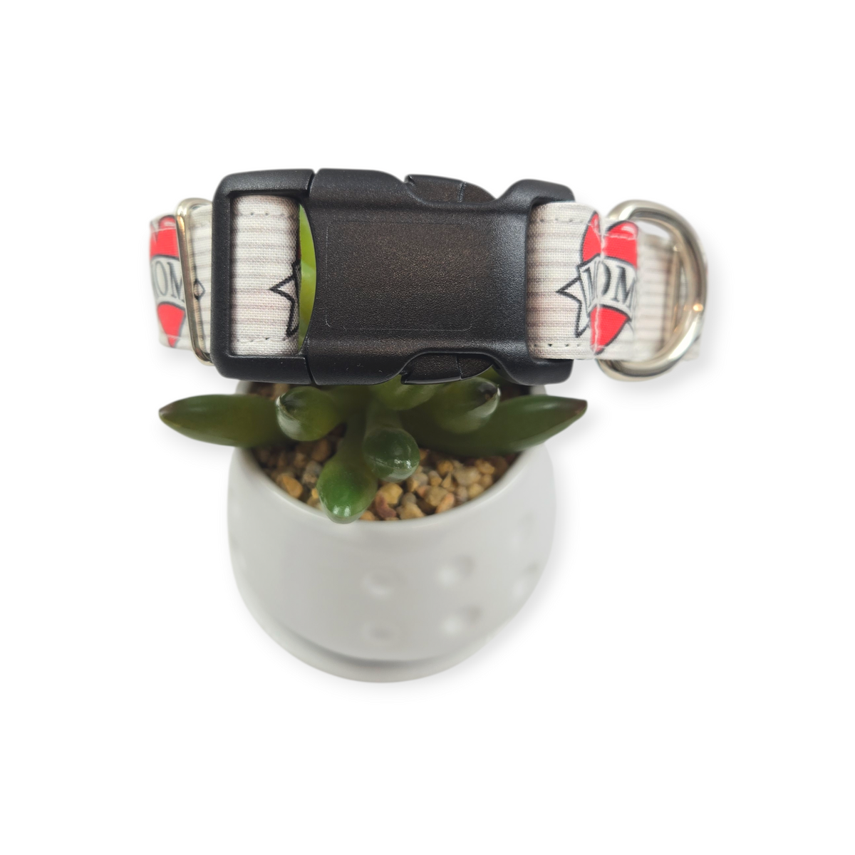Mom Tattoo Dog Collar (Medium, 1" wide)