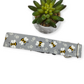 Gray Floral Bumble Bee Dog Collar (X-Large, 1.5" wide)