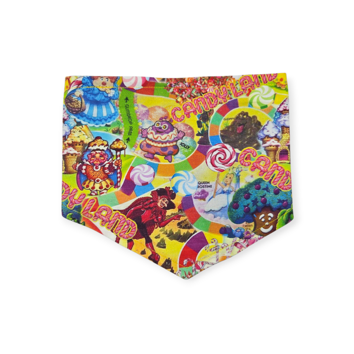 Candy Land/ Distressed Plaid Reversible Tie-on Bandana (Small)