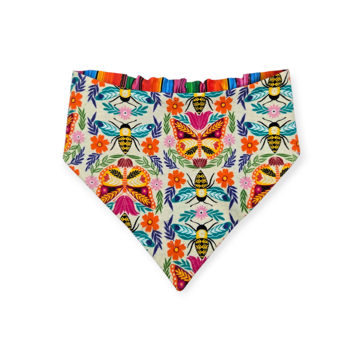 Crazy Butterflies/Serape Slip-on Scrunchie Bandana (Large/X-Large)