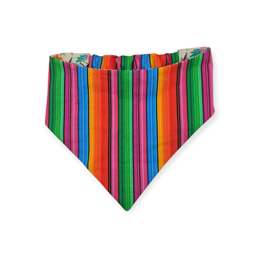 Crazy Butterflies/Serape Reversible Slip-on Scrunchie Bandana (Large)