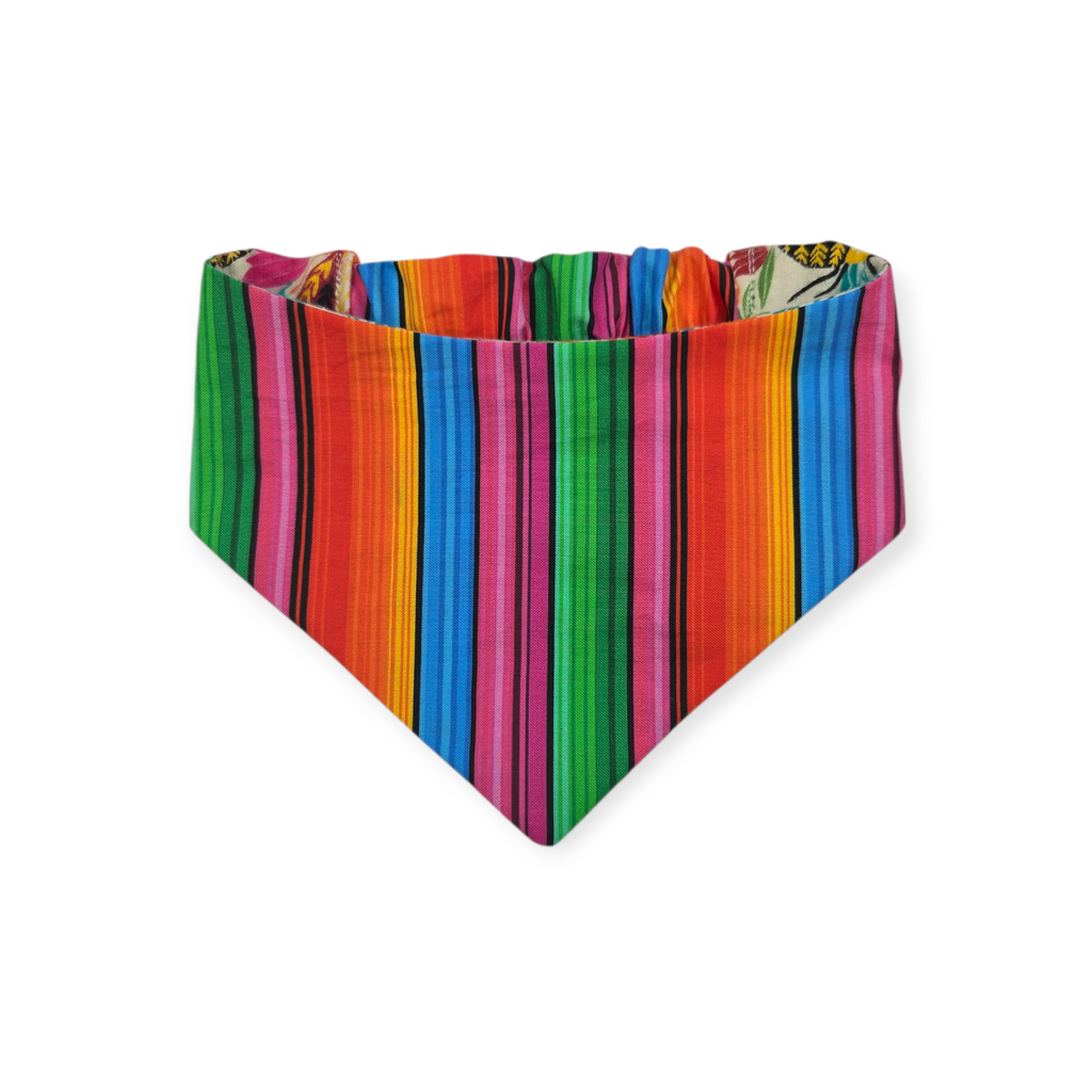 Crazy Butterflies/Serape Reversible Slip-on Scrunchie Bandana (Small)