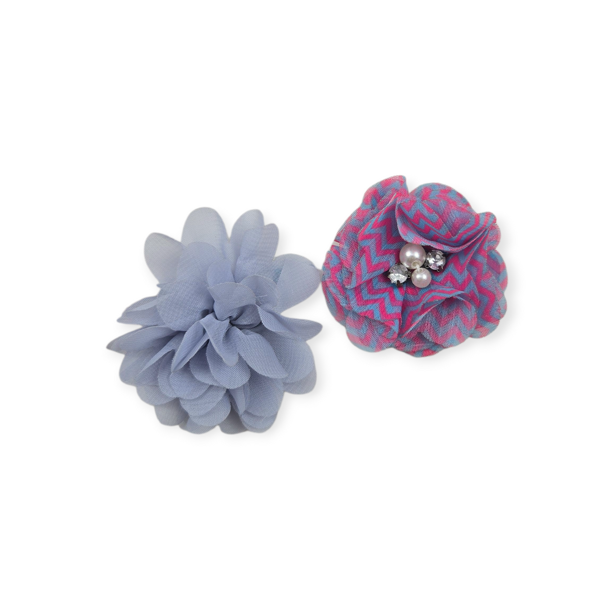 Gray & Pink Collar Flower Set