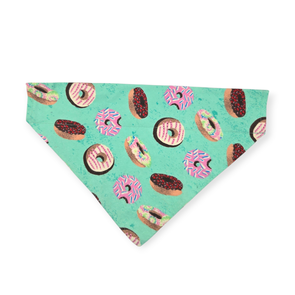 Donuts/Turquoise & Pink Plaid Reversible Slide-on Bandana (Large)