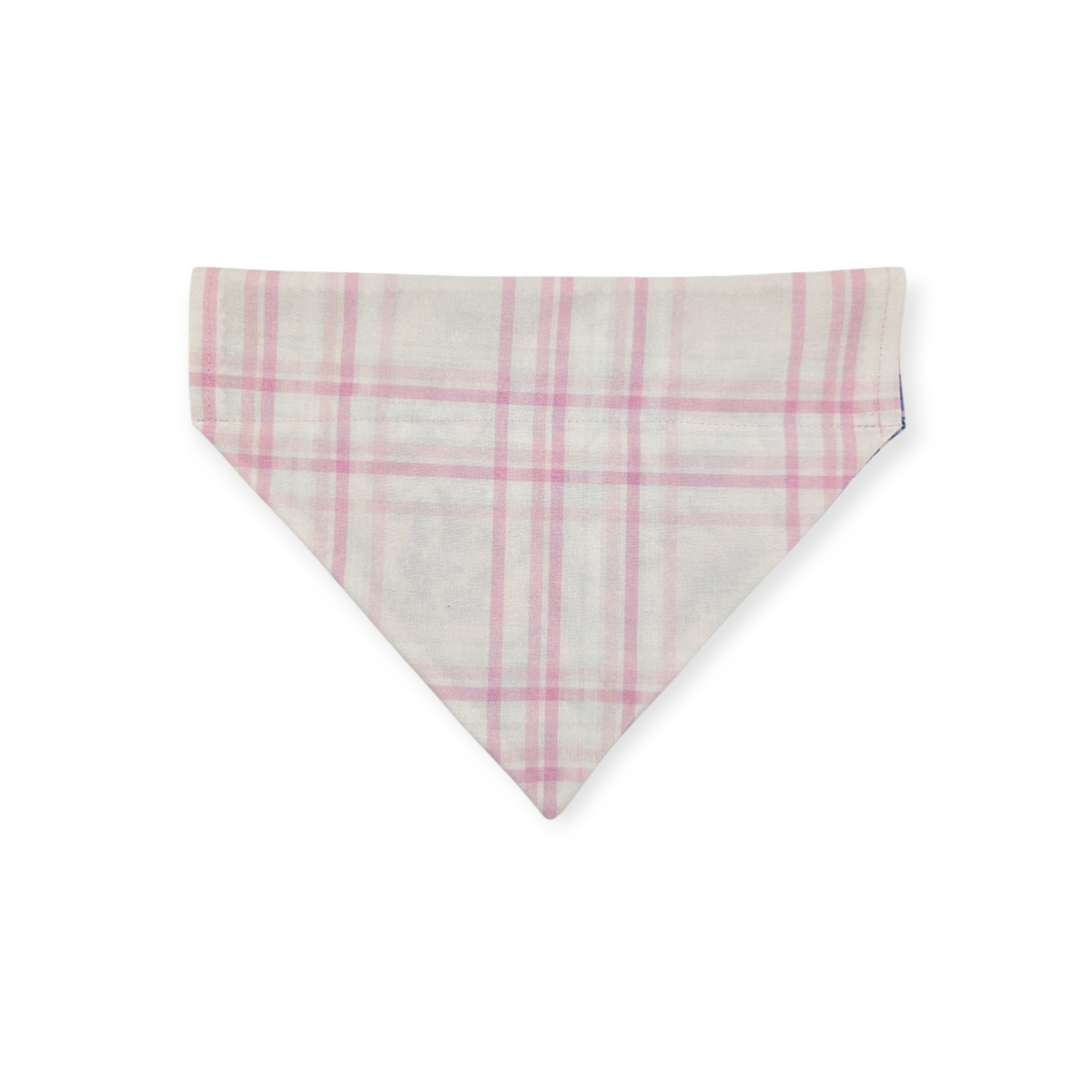 Pink Preppy Bluebonnets/Pink Plaid Reversible Slide-on Bandana (Medium)