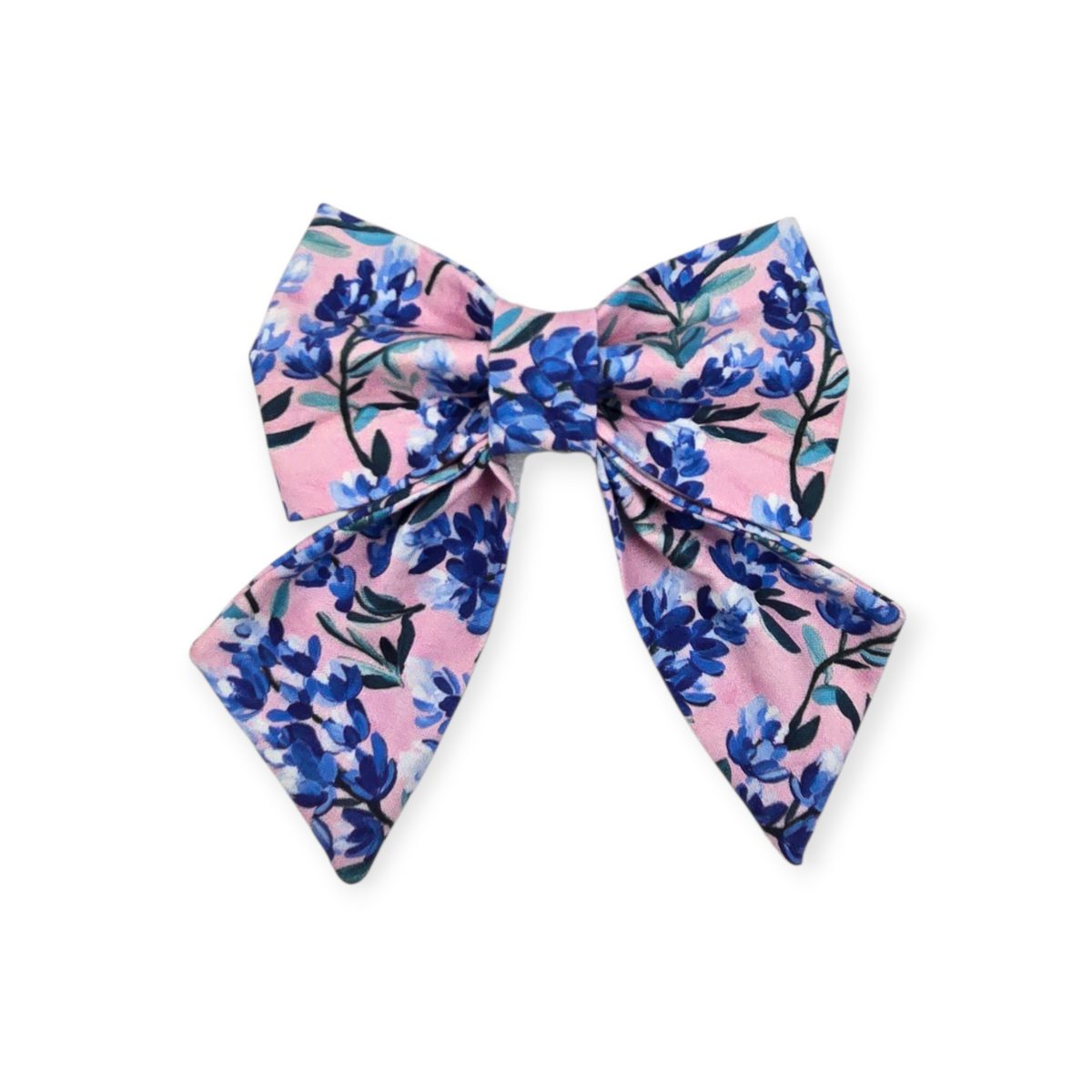 Pink Preppy Bluebonnets Sailor Bow - 5"