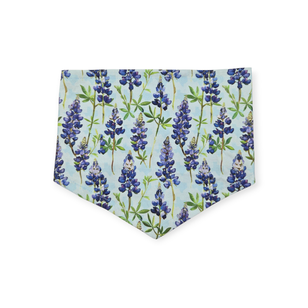Bluebonnet & Texas/Multi Green Plaid Reversible Tie-on Bandana (Large)