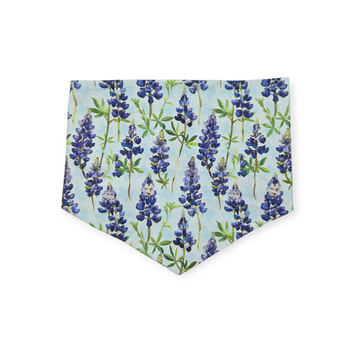 Bluebonnet & Texas/Multi Green Plaid Reversible Tie-on Bandana (Small)