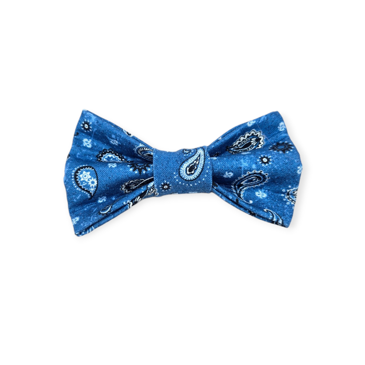 Dark Blue Paisley Bowtie - 4"