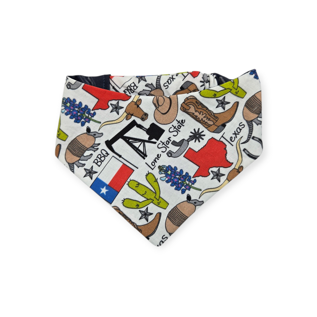 Texas Symbols/Santa Fe Nights Reversible Slip-on Scrunchie Bandana (Small)