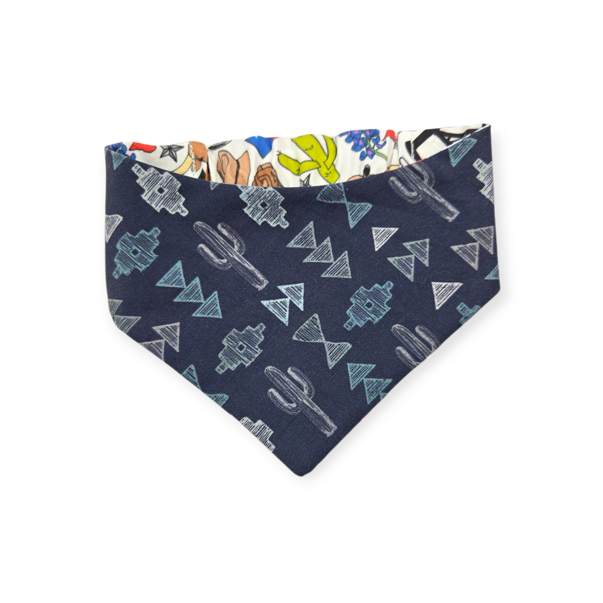 Texas Symbols/Santa Fe Nights Reversible Slip-on Scrunchie Bandana (Small)