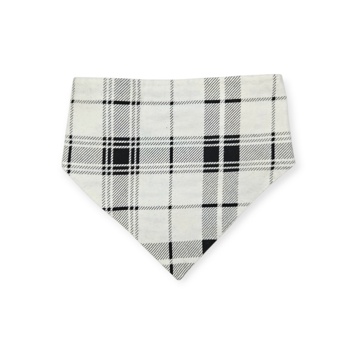 Watercolor Lemons/Black & White Plaid Slip-on Scrunchie Bandana (Medium/Large)