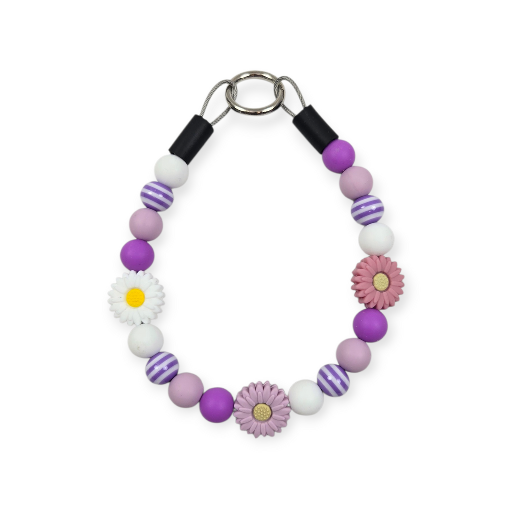 Purple Daisies Beaded Collar - 12"