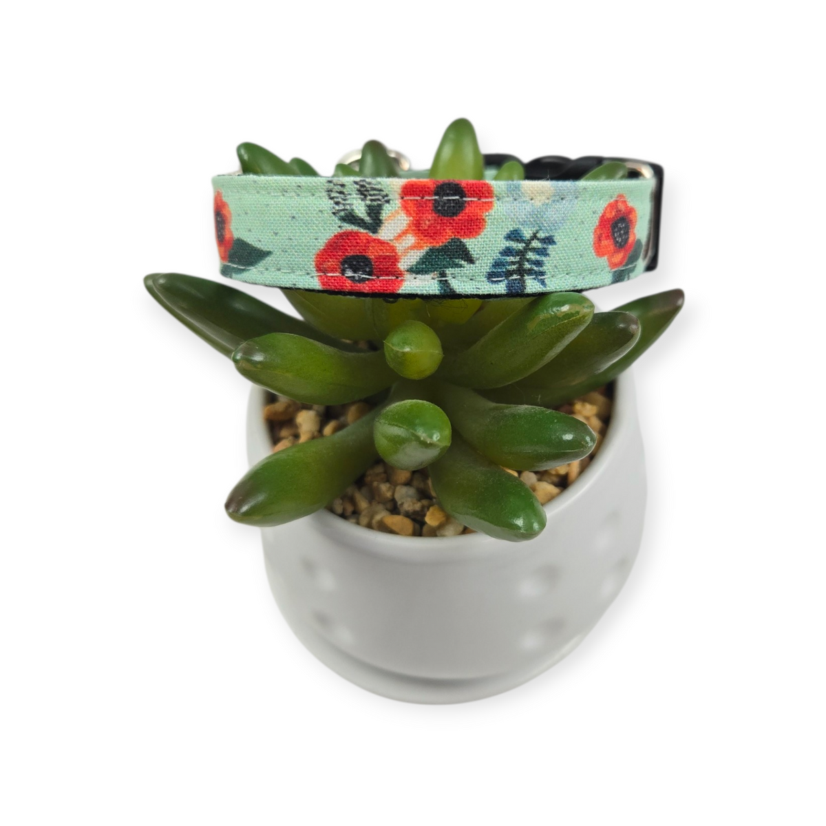 Small Watercolor Poppies Dog collar (Small)