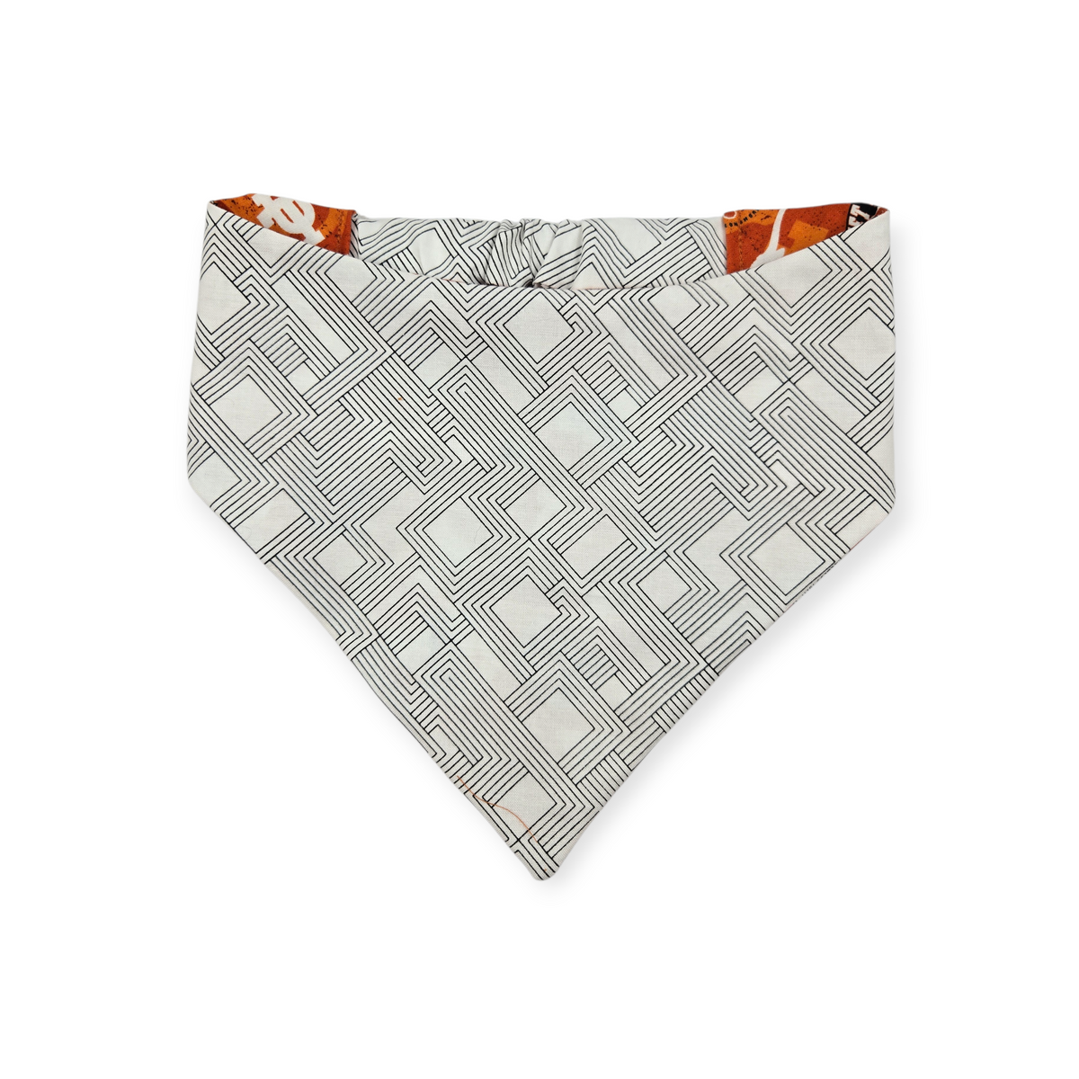 Longhorns/Fractal Lines Reversible Slip-on Scrunchie Bandana (Large/X-Large)