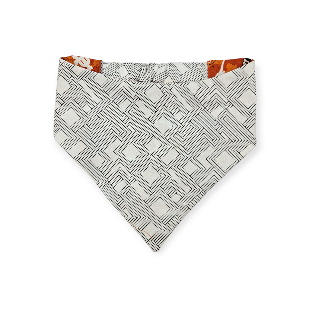 Longhorns/Fractal Lines Slip-on Scrunchie Bandana (Large)