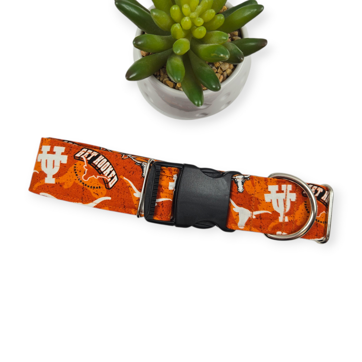 Longhorns Dog Collar (X-Large, 1.5" wide)