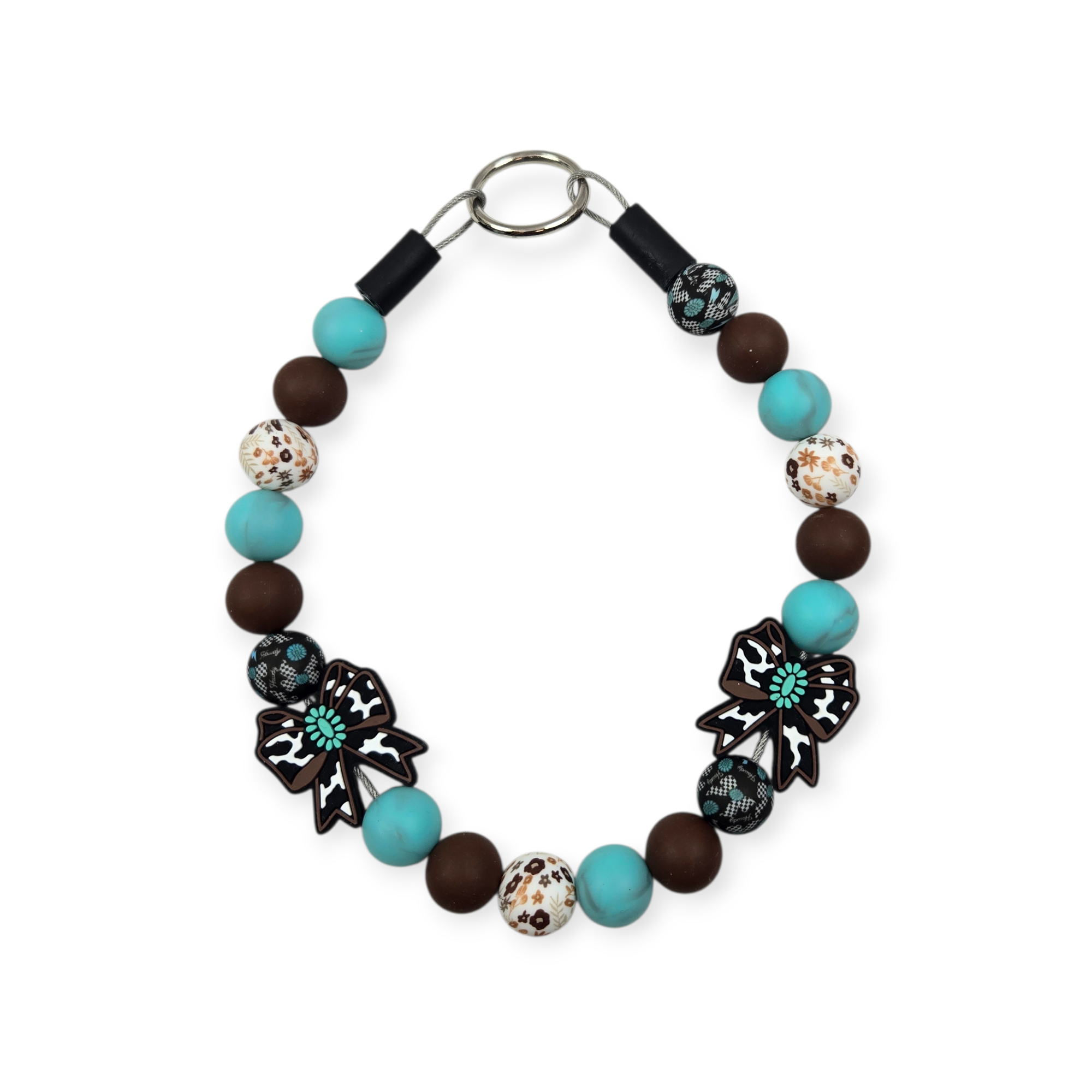 Western Bows Beaded Collar - 14.75"
