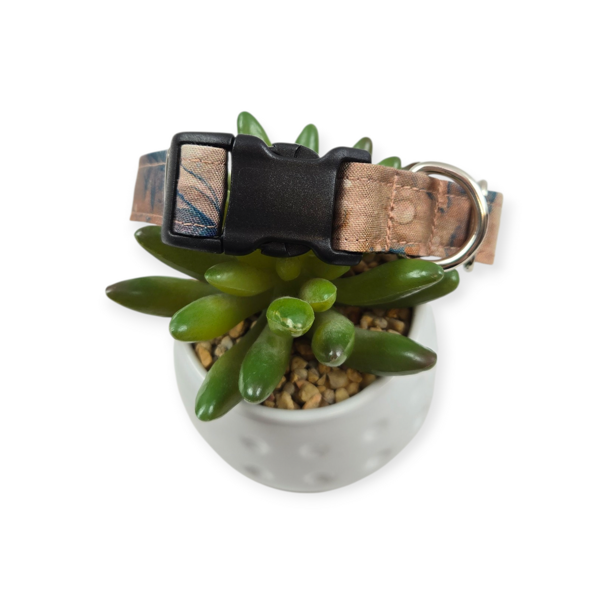 Brown & Blue Watercolor Dog Collar (Medium)